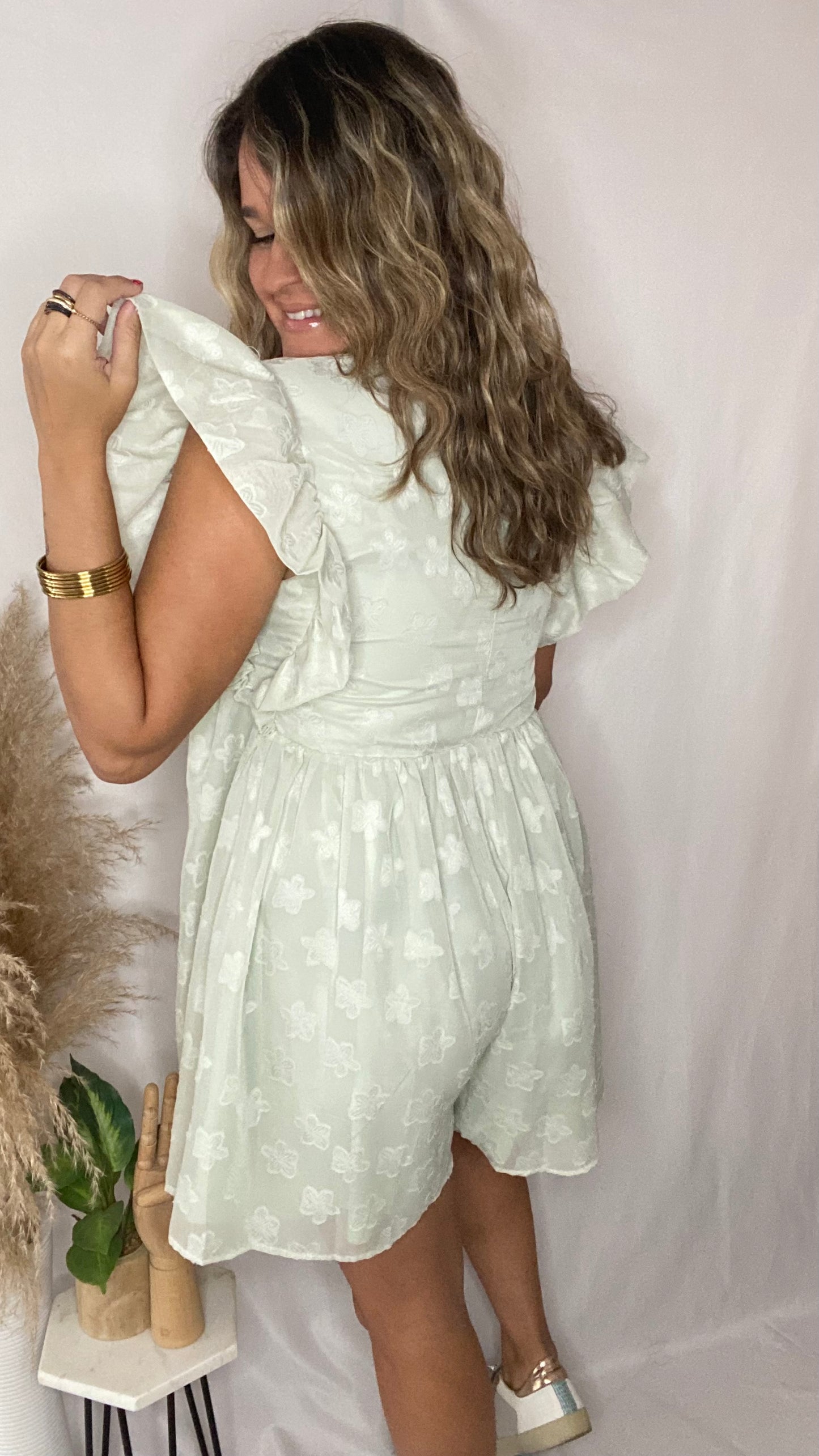 Sheer Flower Romper