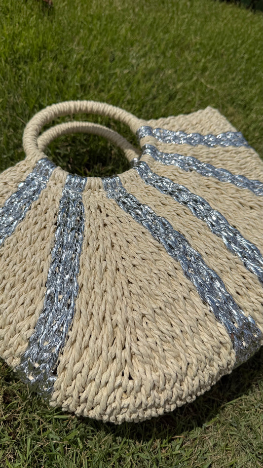 Metallic tote bag