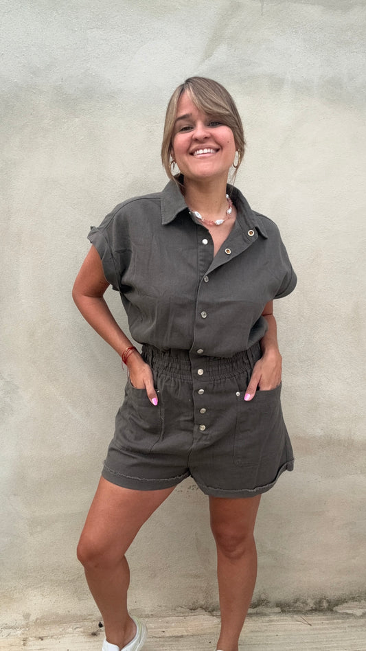 Slate denim Romper